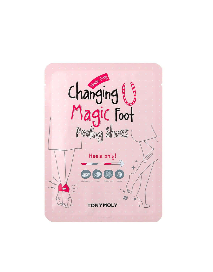 Peeling para talones Changing U Magic sobre rosa de TONYMOLY con extracto de sandía.