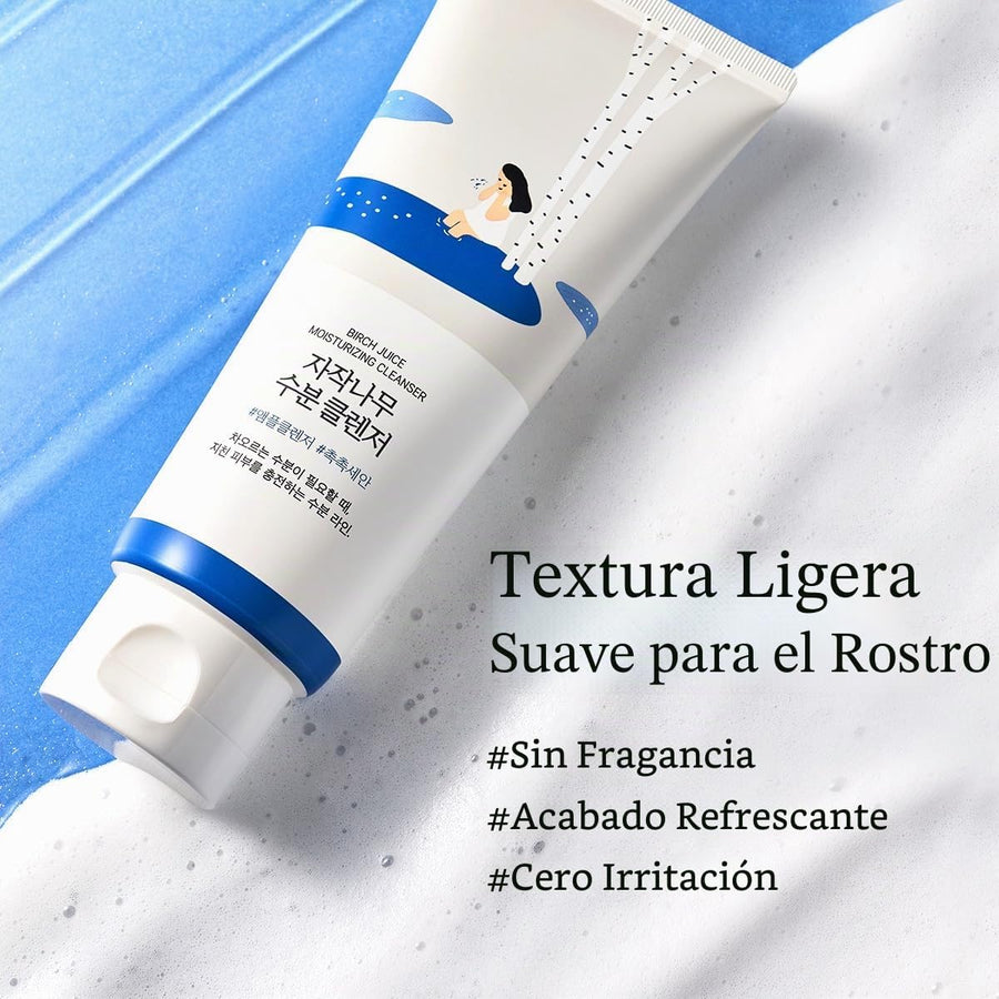 Round Lab Birch Juice Moisturizing Cleanser textura en gel.
