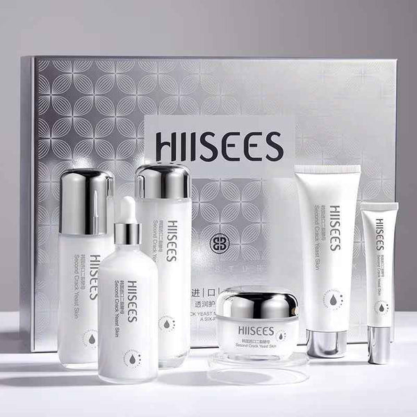 Set de Skincare con Niacinamida HIISEES caja completa de seis productos.
