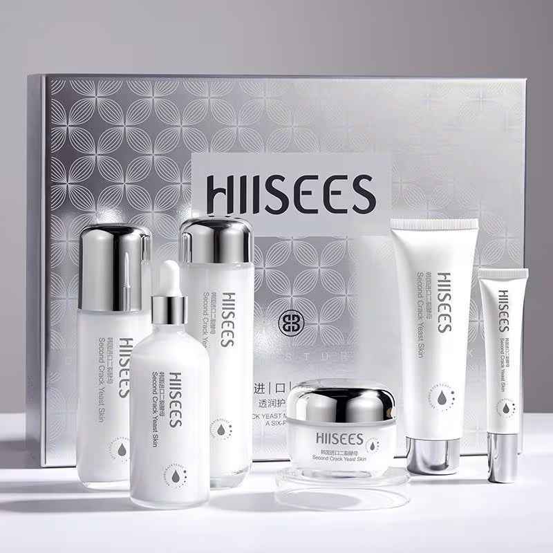 Set de Skincare con Niacinamida HIISEES caja completa de seis productos.