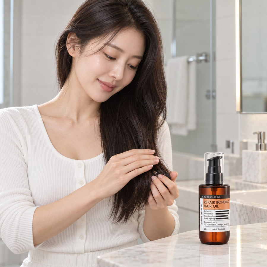 Aceite Capilar Derma Factory uso sobre el cabello