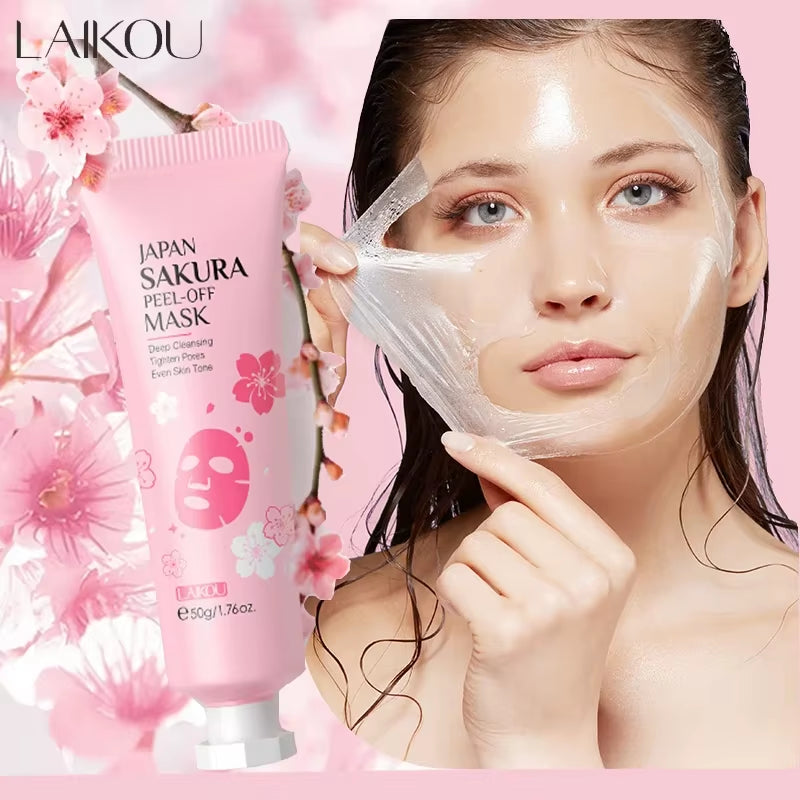 Mascarilla Peel Off Oro 24K LAIKOU retirada de la mascarilla en forma de piel.