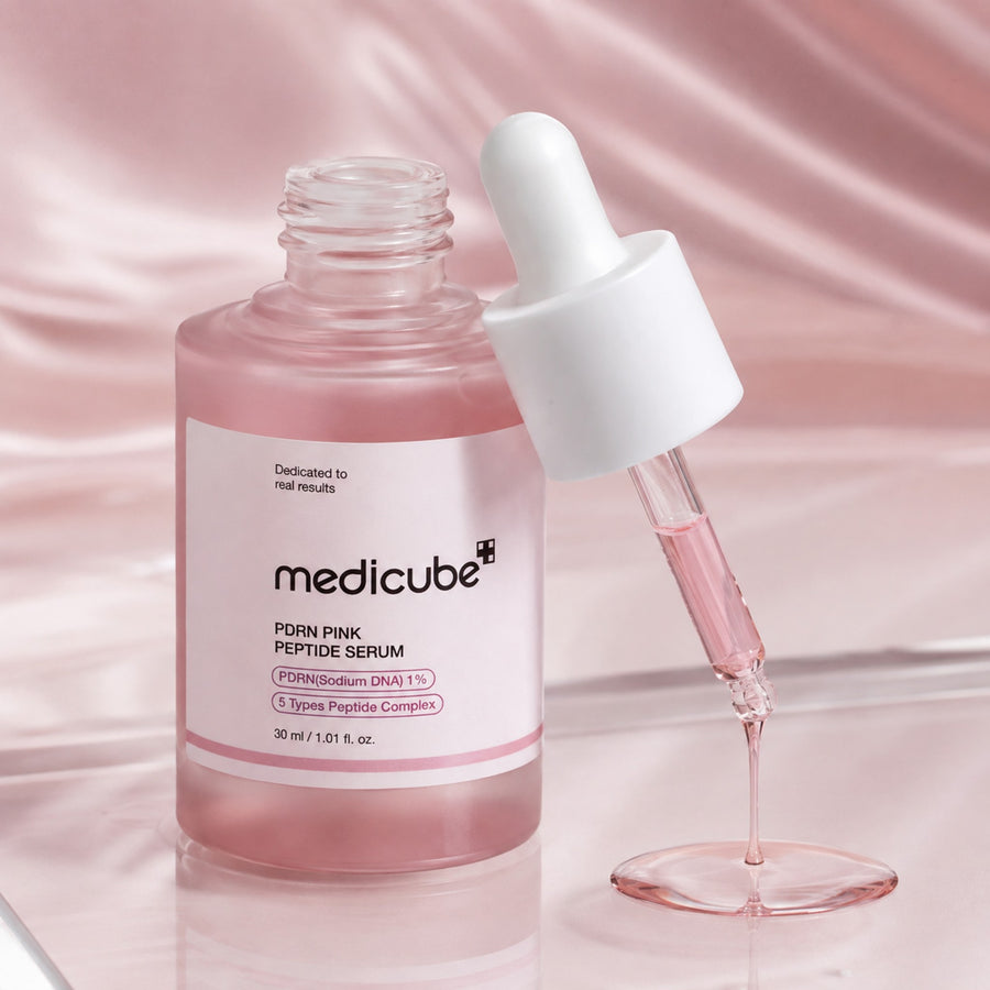 Medicube PDRN Pink Peptide Serum caja y envase del producto