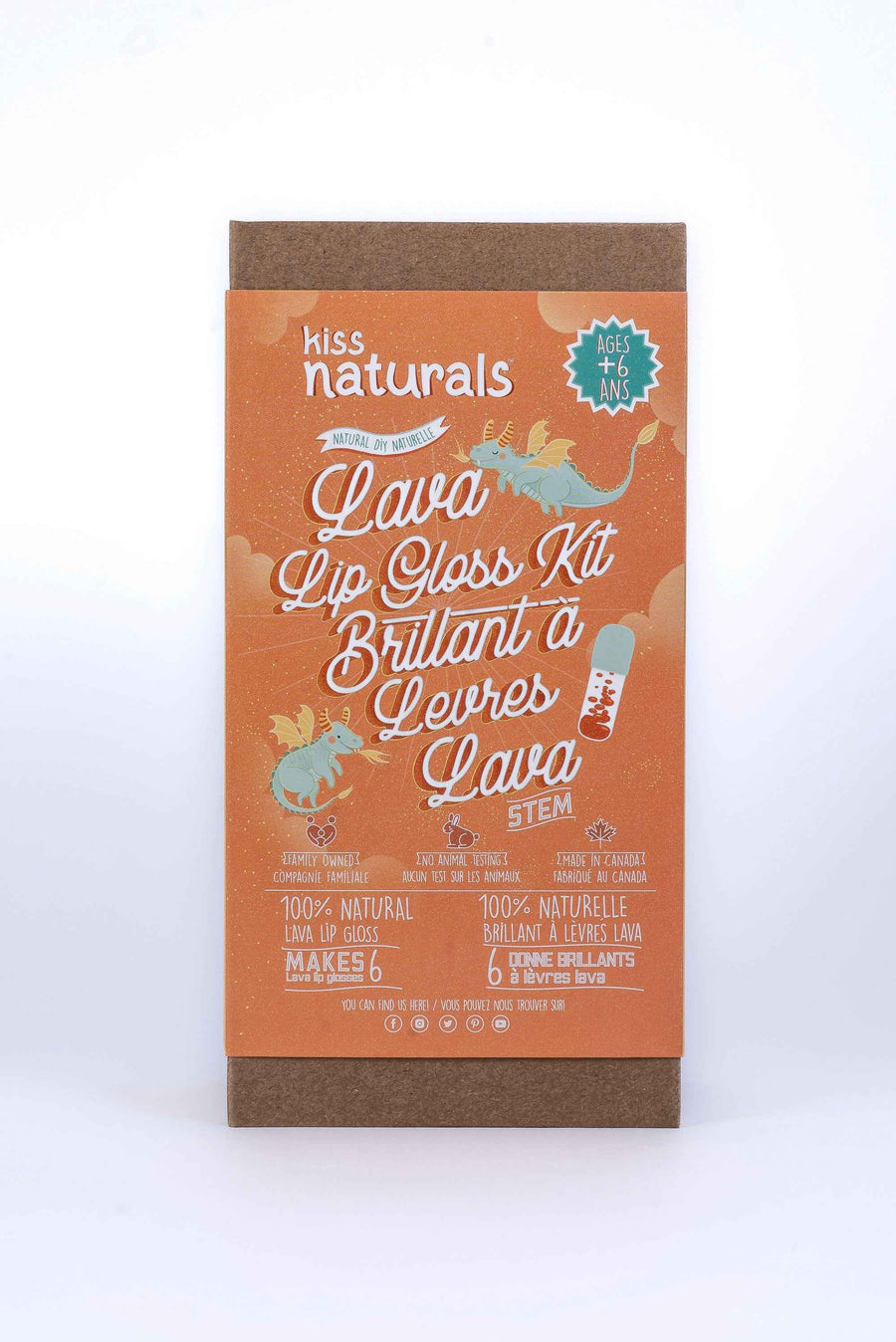 Kit DIY de Brillo Labial Kiss Naturals gloss morado terminado.